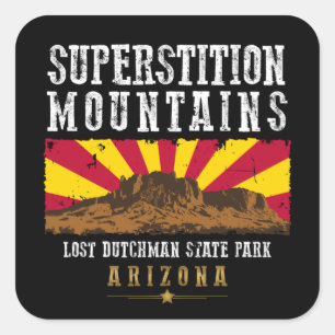 SUPERSTITION MOUNTAINS ARIZONA QUADRATISCHER AUFKLEBER