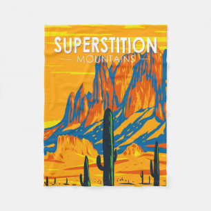 Superstition Mountains Arizona Vintage Fleecedecke