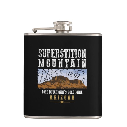 SUPERSTITIONSBERGE ARIZONA HIP FLASK FLACHMANN (Vorderseite)