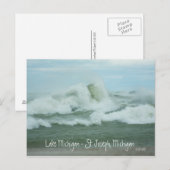 Superstorm Sandy Waves auf der Postkarte von Michi (Vorne/Hinten)