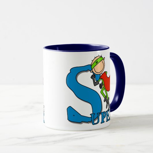SuperStrichmännchen-Held Tasse (VorderseiteRechts)