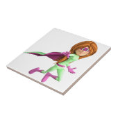 Supertoon-Mädchen im Grün und im Rosa Fliese (Seite)