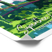 Supertree Grove Singapur Art Travel Illustration Poster (Ecke)
