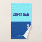 SuperVater in Neonblauem und dunkelblau Badhandtuch Set (Handtuch)