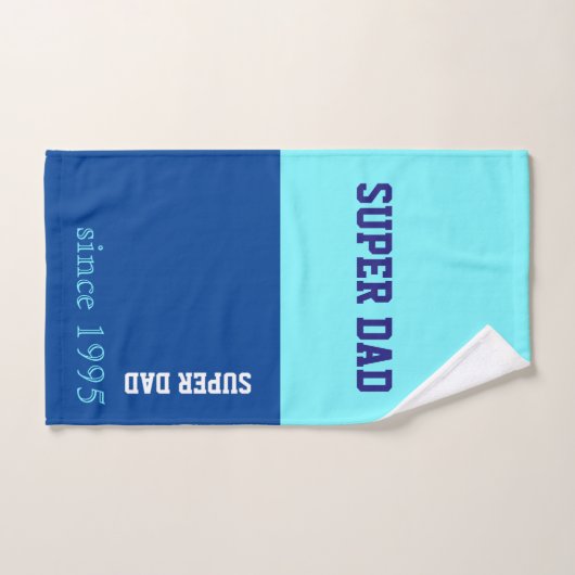 SuperVater in Neonblauem und dunkelblau Badhandtuch Set (Handtuch)