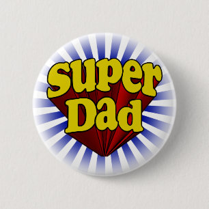 SuperVater, Superhero rot/Gelb/Blau Button