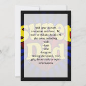 SuperVater, Superhero rot/Gelb/Blau Einladung (Rückseite)