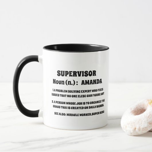 Supervisor-Definition-Office-Mitarbeiter Tasse (Mit Donut)