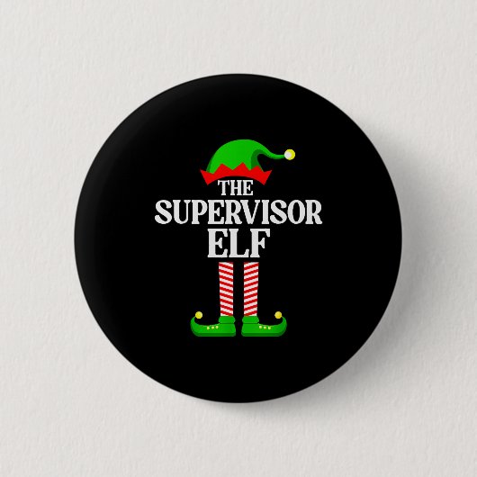 Supervisor Elf Family Matching Group Funny Christm Button (Vorderseite)