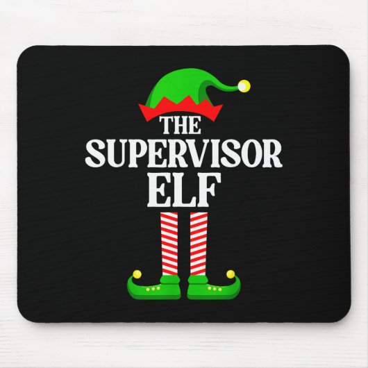 Supervisor Elf Family Matching Group Funny Christm Mousepad (Vorne)