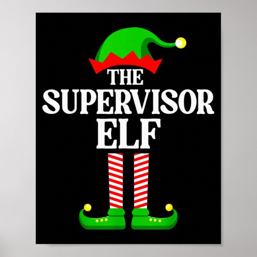 Supervisor Elf Family Matching Group Funny Christm Poster (Vorne)