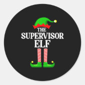 Supervisor Elf Family Matching Group Funny Christm Runder Aufkleber (Vorderseite)