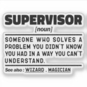 Supervisor Noun Definition Management Vater Sarcas Aufkleber (Vorderseite)