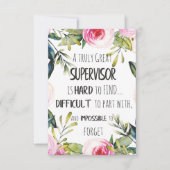 Supervisor-Wertschätzung Vielen Dank Zitat Boss (Vorderseite)