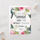 Supervisor-Wertschätzung Vielen Dank Zitat Boss Karte (Vorderseite/Rückseite Beispiel)