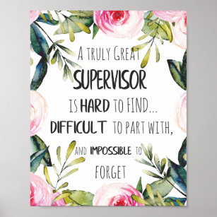 Supervisor-Wertschätzung Vielen Dank Zitat Boss Poster