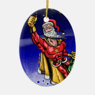 Superweihnachtsmann Keramik Ornament