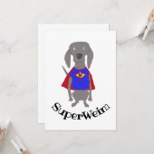 SuperWeim Gray Ghost Weimaraner Dog Karte (Vorderseite/Rückseite Beispiel)