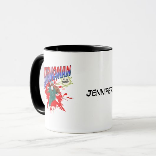 SUPERWOMAN Medic, Krankenschwester, Doktor. Bearbe Tasse (Vorderseite Links)