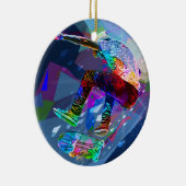 Superzeichenstift farbiger SilhouetteSkateboarder Keramik Ornament (Rechts)