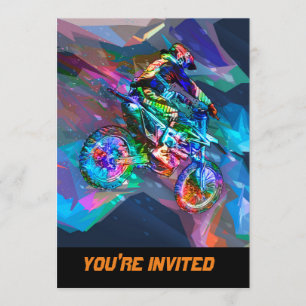 Superzeichenstift farbiges Schmutz-Fahrrad Einladung