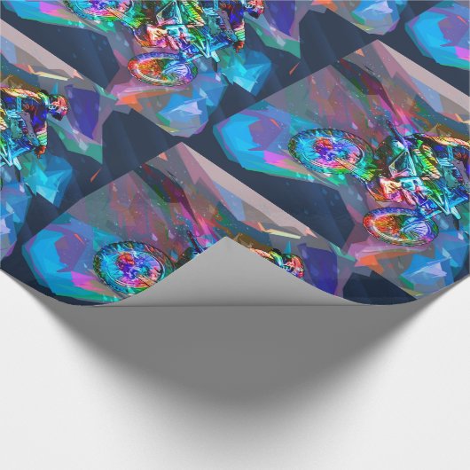 Superzeichenstift farbiges Schmutz-Fahrrad Geschenkpapier (Ecke)