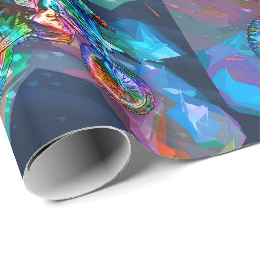 Superzeichenstift farbiges Schmutz-Fahrrad Geschenkpapier (Rolleneckpunkt)