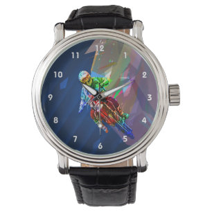 Superzeichenstift färbte das Schmutz-Fahrrad, das Armbanduhr