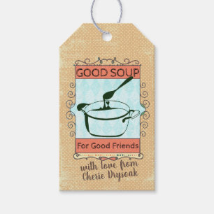 Suppe in einem Glas Geschenk Tag Rezept Anleitung Geschenkanhänger