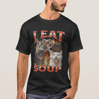 Suppe Lustige Katze Meme Bootleg Grafik T-Shirt