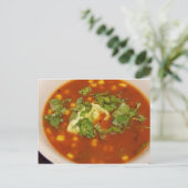Suppe mit Cilantro-Karte Postkarte (Stehend Vorderseite)