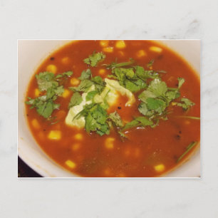 Suppe mit Cilantro-Karte Postkarte