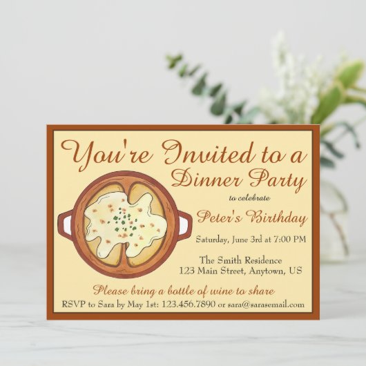 Suppe Suppe Abendessen Party Abendessen Abendessen Einladung (Stehend Vorderseite)