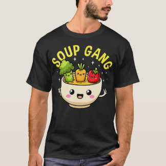 Suppen-Gang Kawaii-Gemüse in der Schüssel Süßes Ko T-Shirt