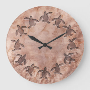 Suppenschildkröte gehämmerte Metallmuster-Wanduh Große Wanduhr