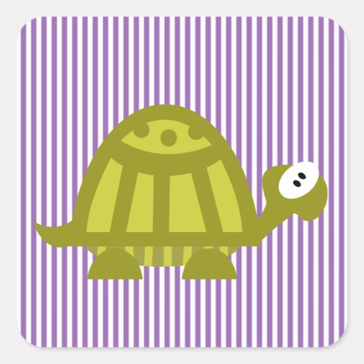 Suppenschildkröte Quadratischer Aufkleber (Vorderseite)