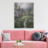 "Suppentag - Ein englisches Cottage" Leinwanddruck (Insitu (Wohnzimmer))