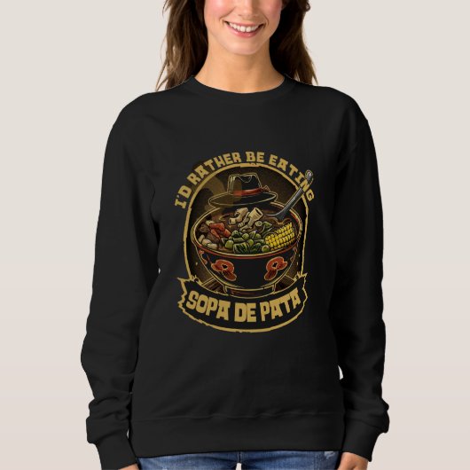 Suppenteller essen eher Sopa de Pata Sweatshirt (Vorderseite)