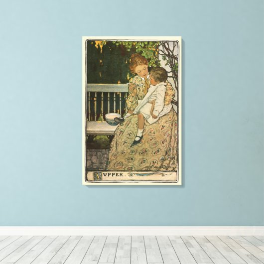 Supper by Jessie Willcox Smith Leinwanddruck (Insitu (Holzboden))