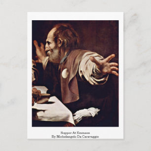Supper in Emmaus by Michelangelo Da Caravaggio Postkarte