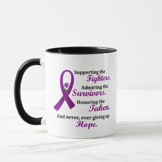 Support Admire Honor 2 Pancreatic Cancer Alzheimer Tasse (Links)