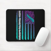 Support American Flag Ribbon Suicide Awareness For Mousepad (Mit Mouse)