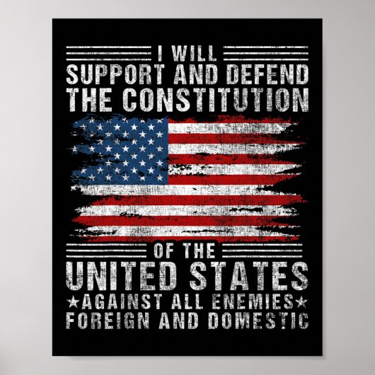 Support And Defend The Constitution - Us Flag 4th  Poster (Vorne)