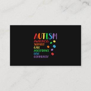 Support Care Acceptance Ally Autism Awareness Visitenkarte