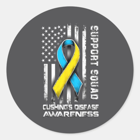 Support Disease s Squad Awareness Cushing Humor Runder Aufkleber (Vorderseite)