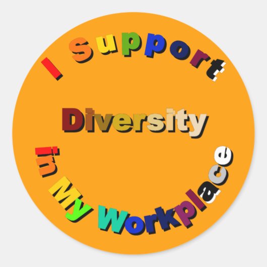 Support-Diversity in den Aufklebern am Arbeitsplat Runder Aufkleber (Vorderseite)