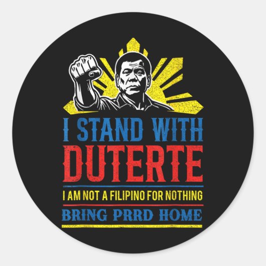 Support Duterte Stand mit Duterte Free Duterte Runder Aufkleber (Vorderseite)