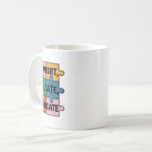 Support Educate Advocate Puzzle Piece Autism Aware Kaffeetasse (Vorderseite Links)