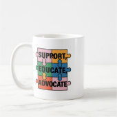 Support Educate Advocate Puzzle Piece Autism Aware Kaffeetasse (Links)