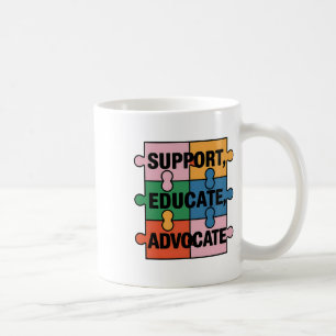 Support Educate Advocate Puzzle Piece Autism Aware Kaffeetasse
